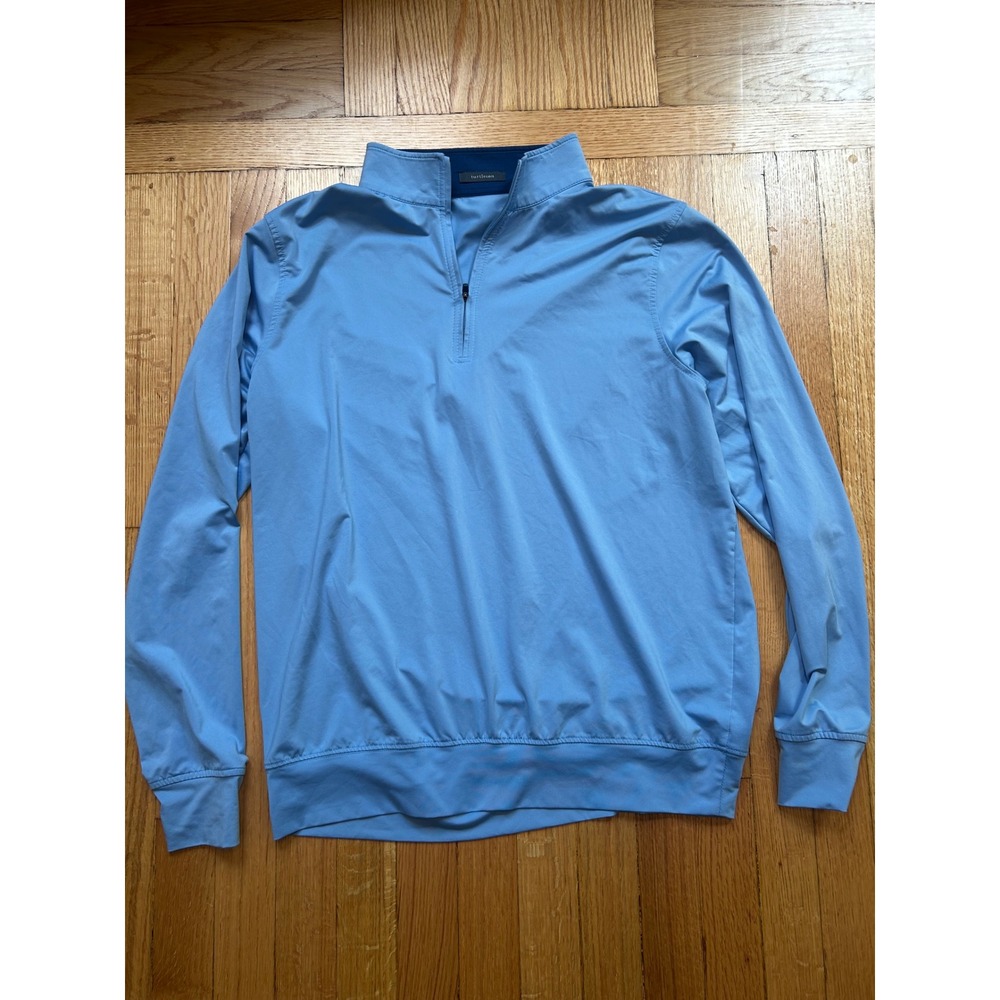 Turtleson Mens Performance Quarter Zip Pullover Light Blue Golf Sweater Size M